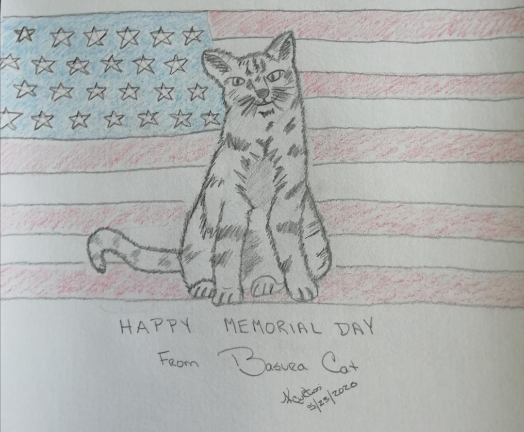 You are currently viewing My Cat Celebrates Memorial Day ~ a short poem by Katrina Curtiss 5/23/2020